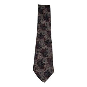 Fendi Designer Silk Geometric Patterned Brown Men’s Tie 57.25x3.5‎